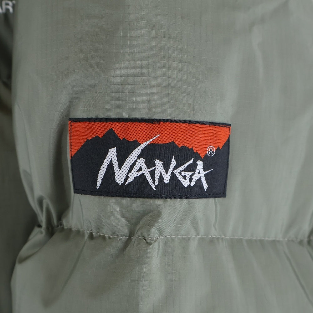 WACKO MARIA(ワコマリア) ×NANGA DOWN JACKET TYPE-1 ナンガ ロゴ刺繍 ジップアップ ダウンジャケット カーキ 23B76