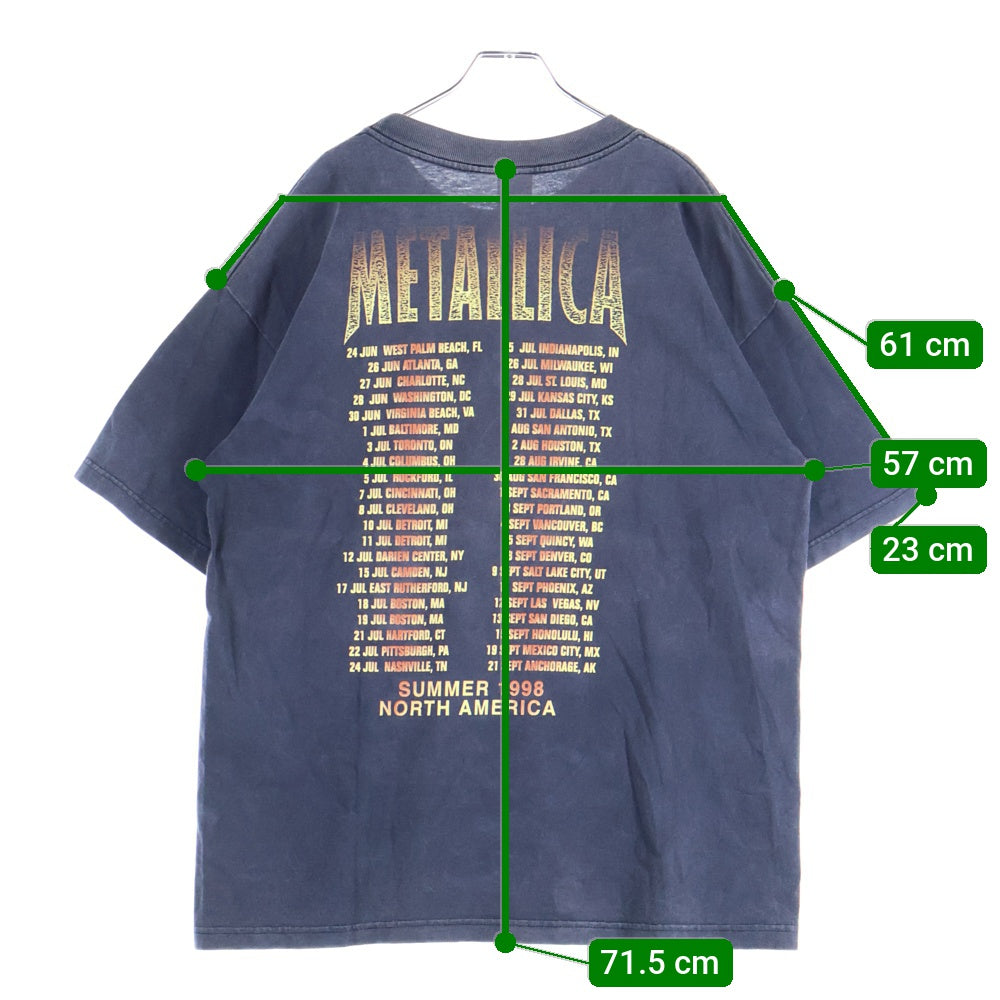 VINTAGE(ヴィンテージ) 90S VINTAGE METALLICA NORTH AMERICA TOUR 98 メタリカ ノースアメリカ ツアー ヴィンテージプリントTシャツ 半袖カットソー ブラック