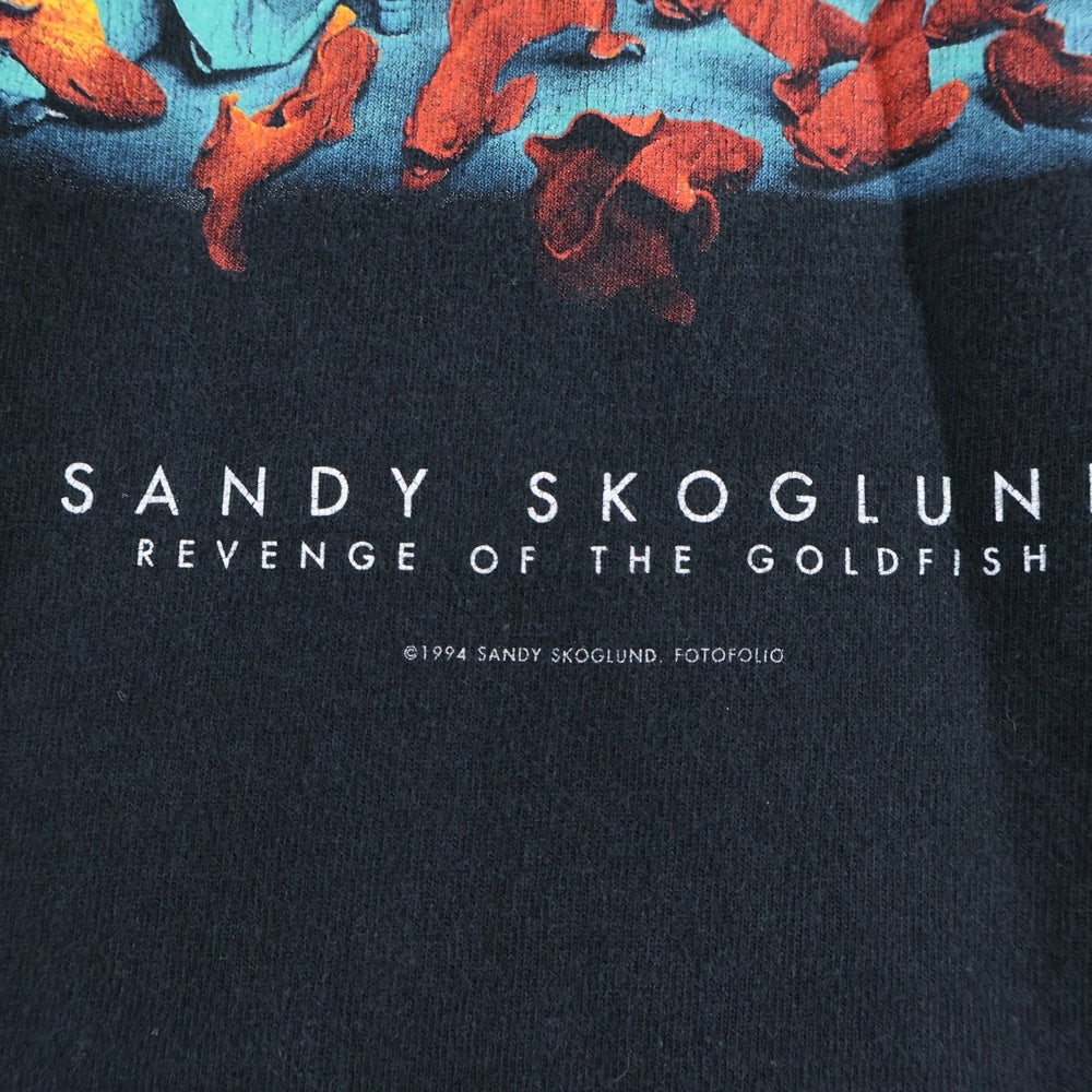 VINTAGE(ヴィンテージ) 90S VINTAGE SANDY SKOGLUND サンディスコグランド 金魚の復讐 アートプリントTシャツ 半袖カットソー ブラック