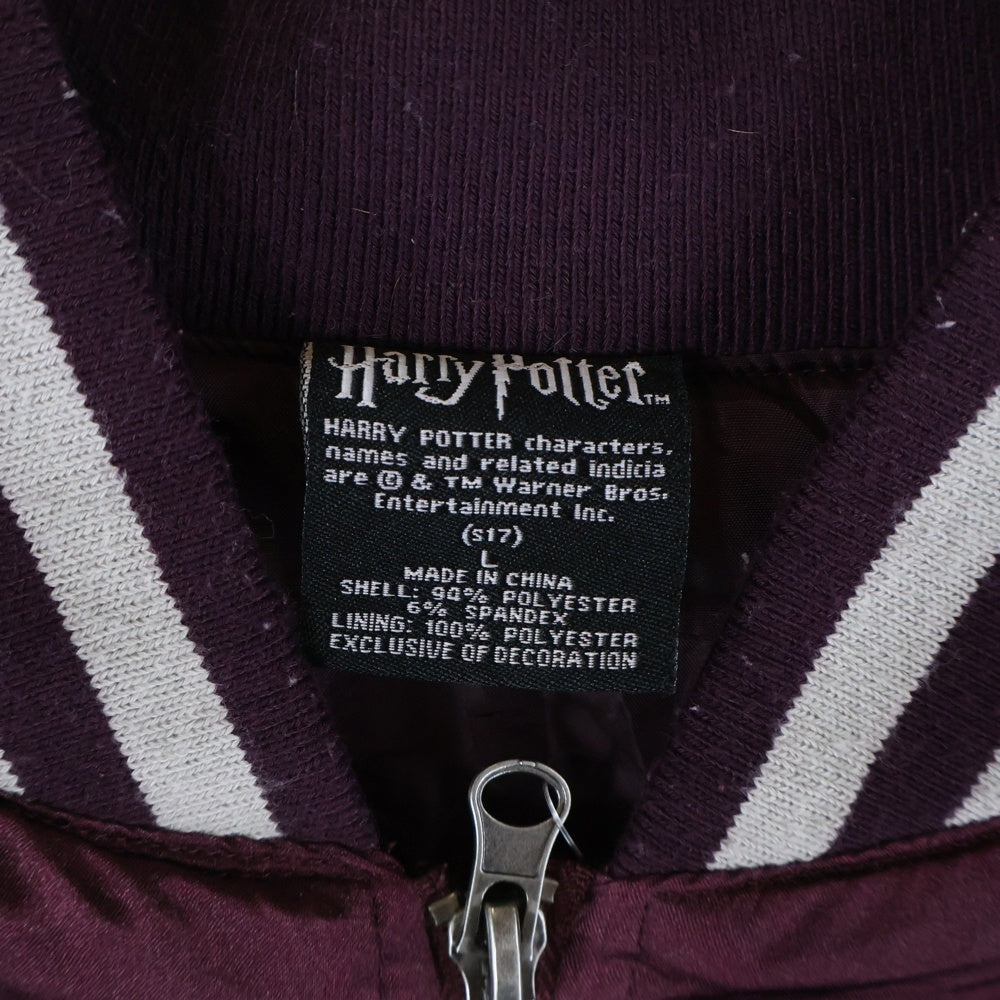 NO BRAND(ノーブランド) Harry Potter HOGWARTS ハリーポッター ホグワーツ サテンジャケット ブラック/パープル