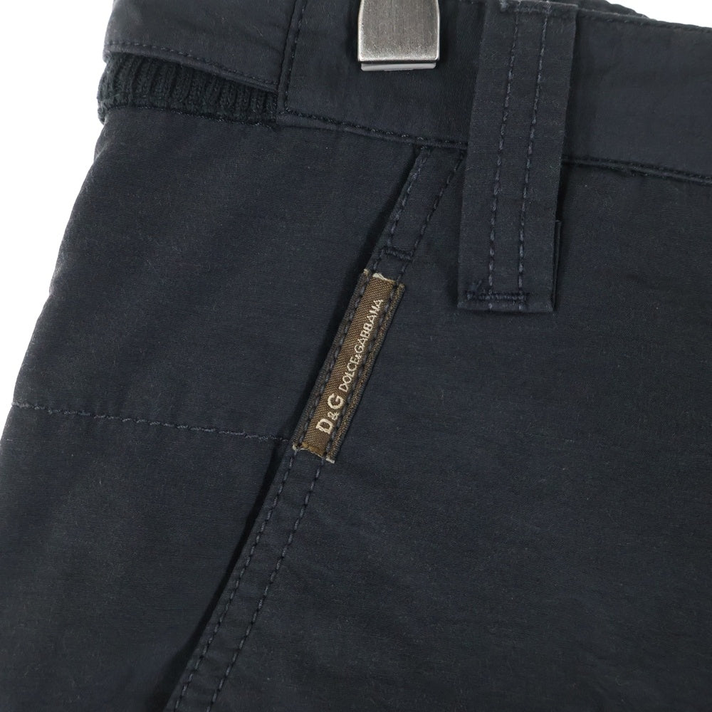 D&G(ディーアンドジー) ボタンフライ スナップアジャスター ナイロンパンツ ブラック