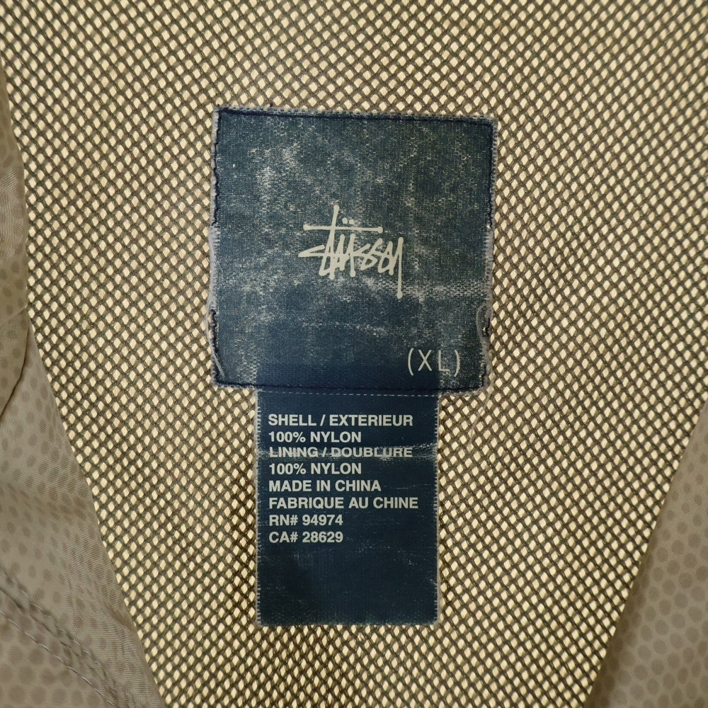 STUSSY(ステューシー) 90S VINTAGE ロゴプリント ナイロン ジップアップジャケット ベージュ