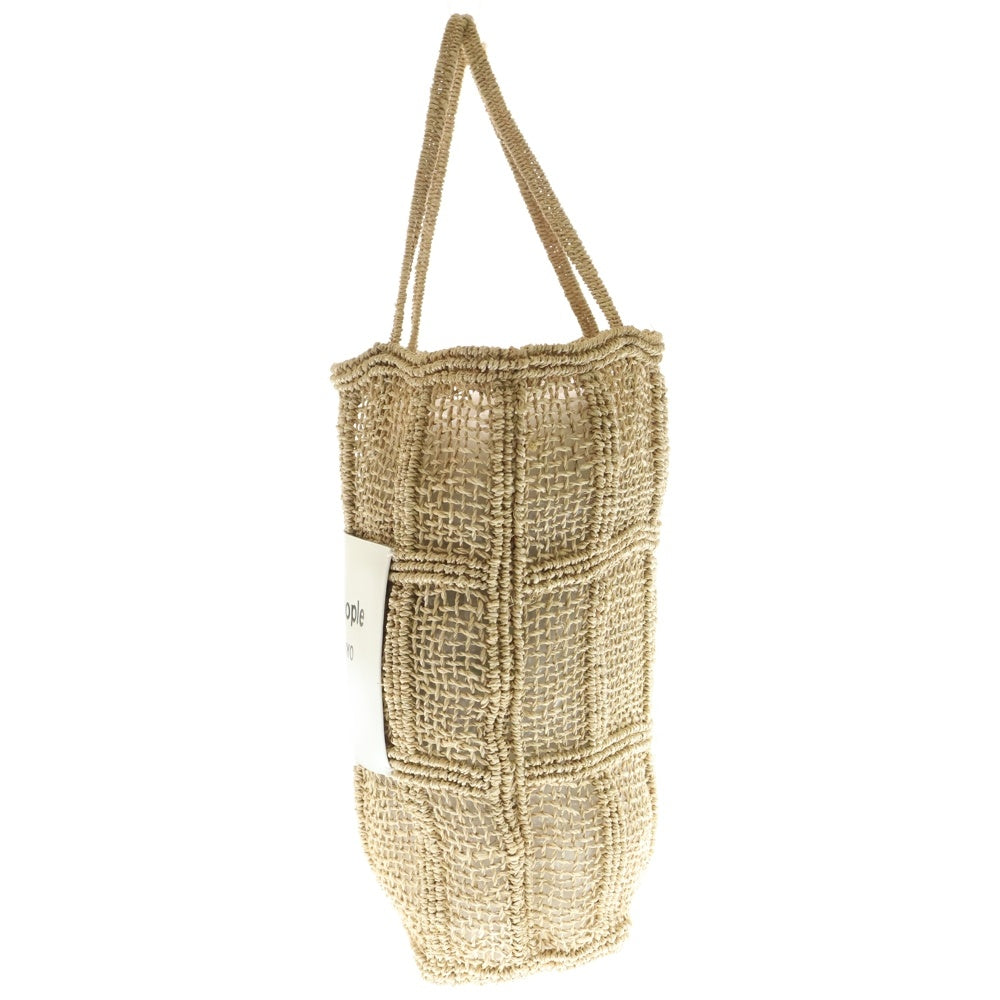 beautiful people(ビューティフルピープル) ABACA KNITTING NAME TOTE アバカ ニッティング ネーム トートバッグ ベージュ