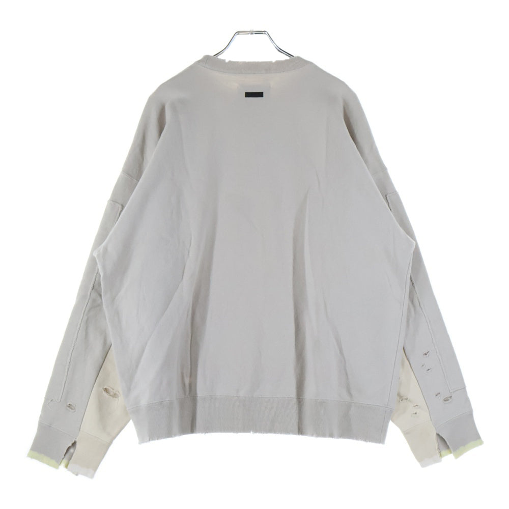 Stein(シュタイン) OVERSIZED REBUILD SWET オーバーサイズ リビルド クラッシュ プルオーバー スウェット ベージュ ST.306