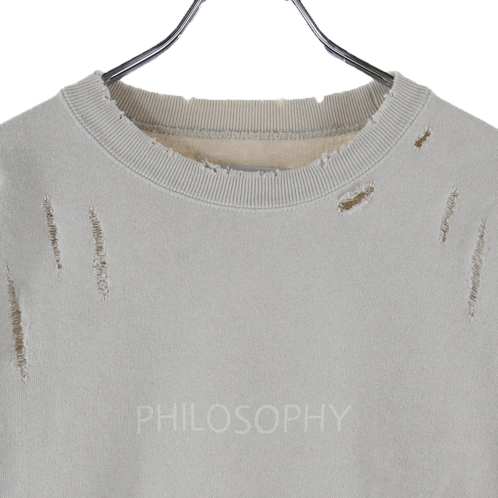 Stein(シュタイン) OVERSIZED REBUILD SWET オーバーサイズ リビルド クラッシュ プルオーバー スウェット ベージュ ST.306