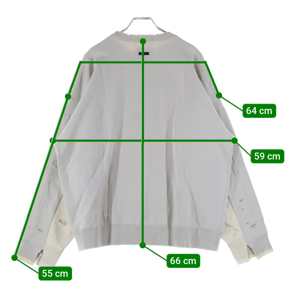 Stein(シュタイン) OVERSIZED REBUILD SWET オーバーサイズ リビルド クラッシュ プルオーバー スウェット ベージュ ST.306
