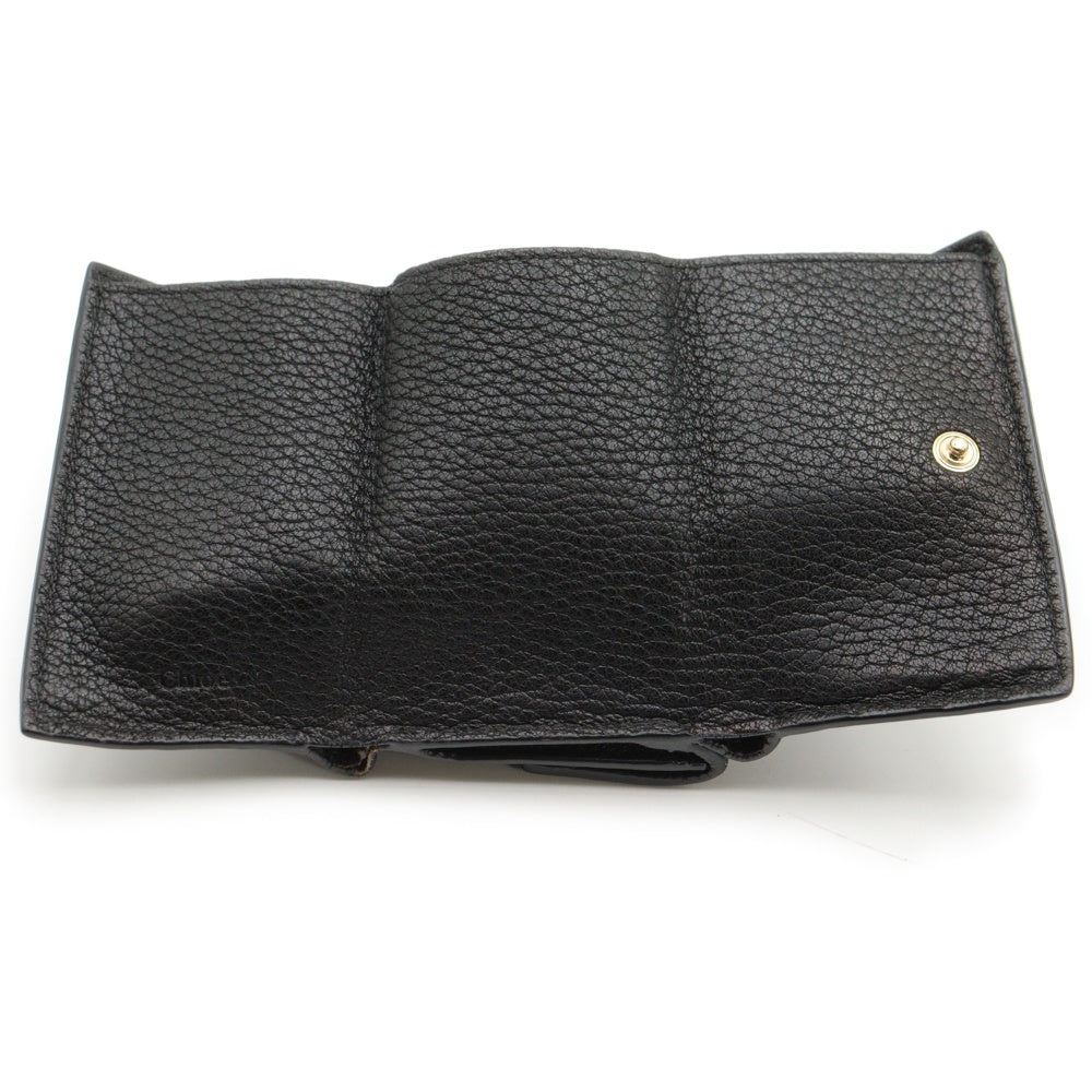 Chloe(クロエ) ドリュー ミニ レザー ターンロック ウォレット 三つ折り財布 ブラック 3P0841-944