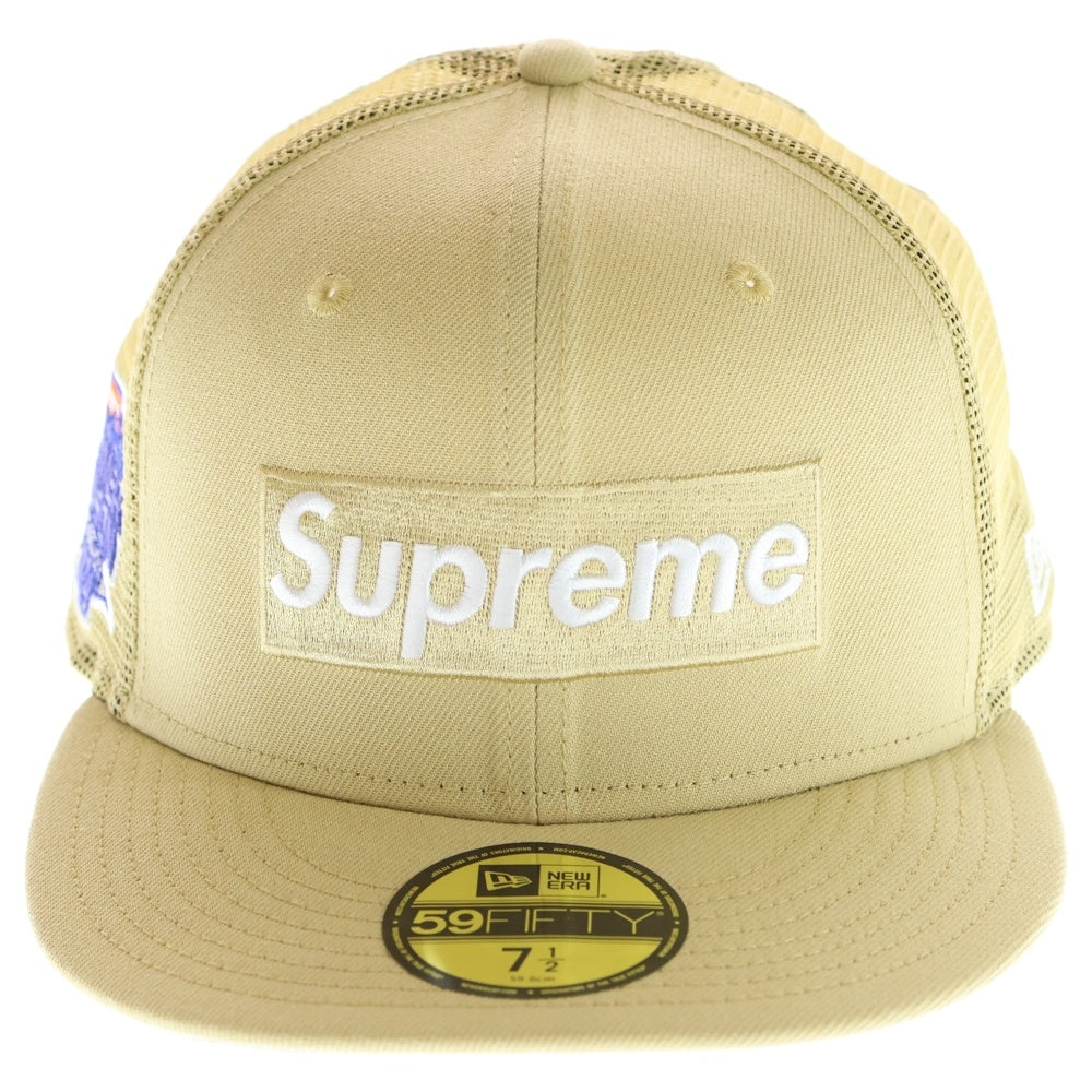 SUPREME(シュプリーム) 24SS ×NEWERA 59FIFTY Box Logo Mesh Back ニューエラ ボックスロゴメッシュバック キャップ 帽子 ベージュ