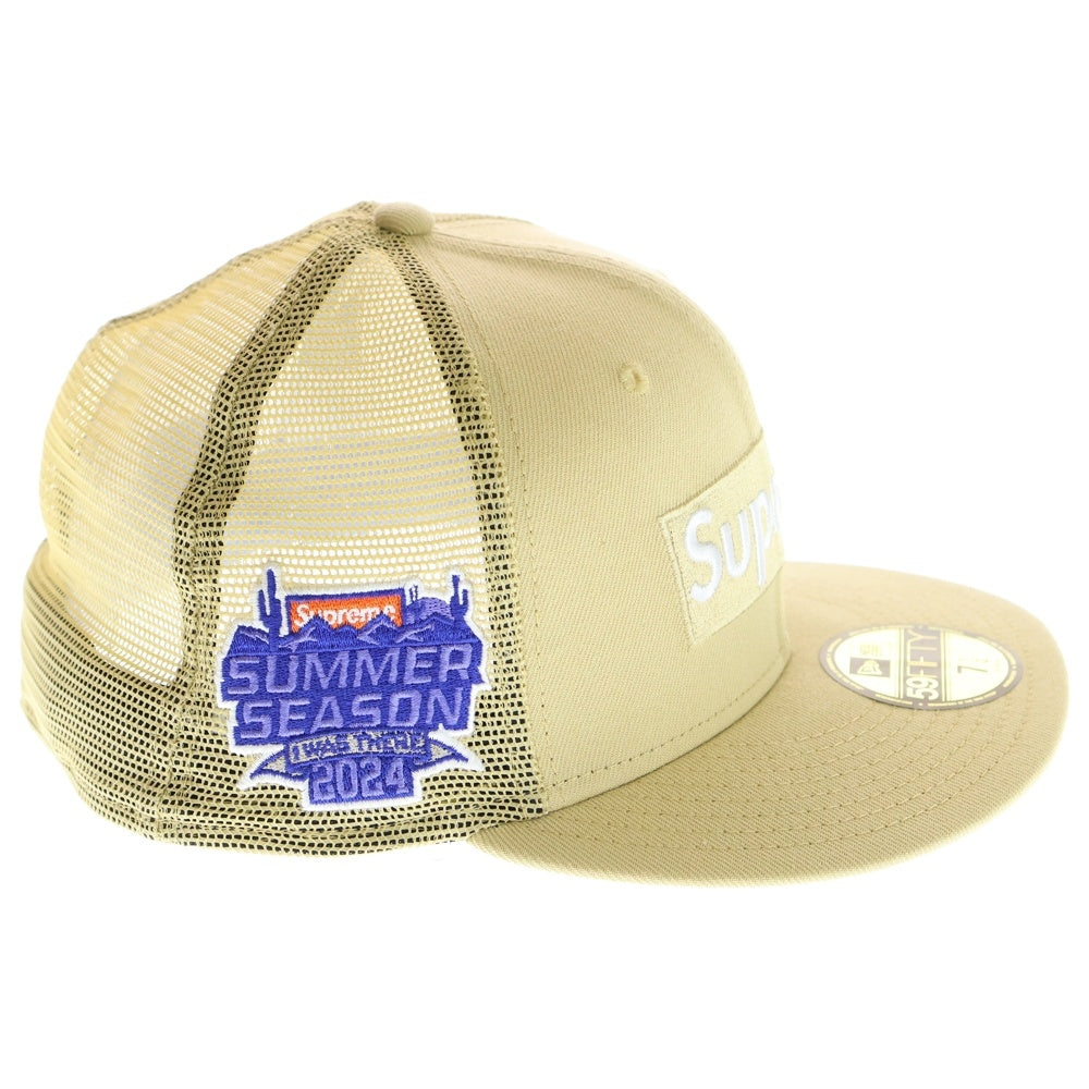 SUPREME(シュプリーム) 24SS ×NEWERA 59FIFTY Box Logo Mesh Back ニューエラ ボックスロゴメッシュバック キャップ 帽子 ベージュ
