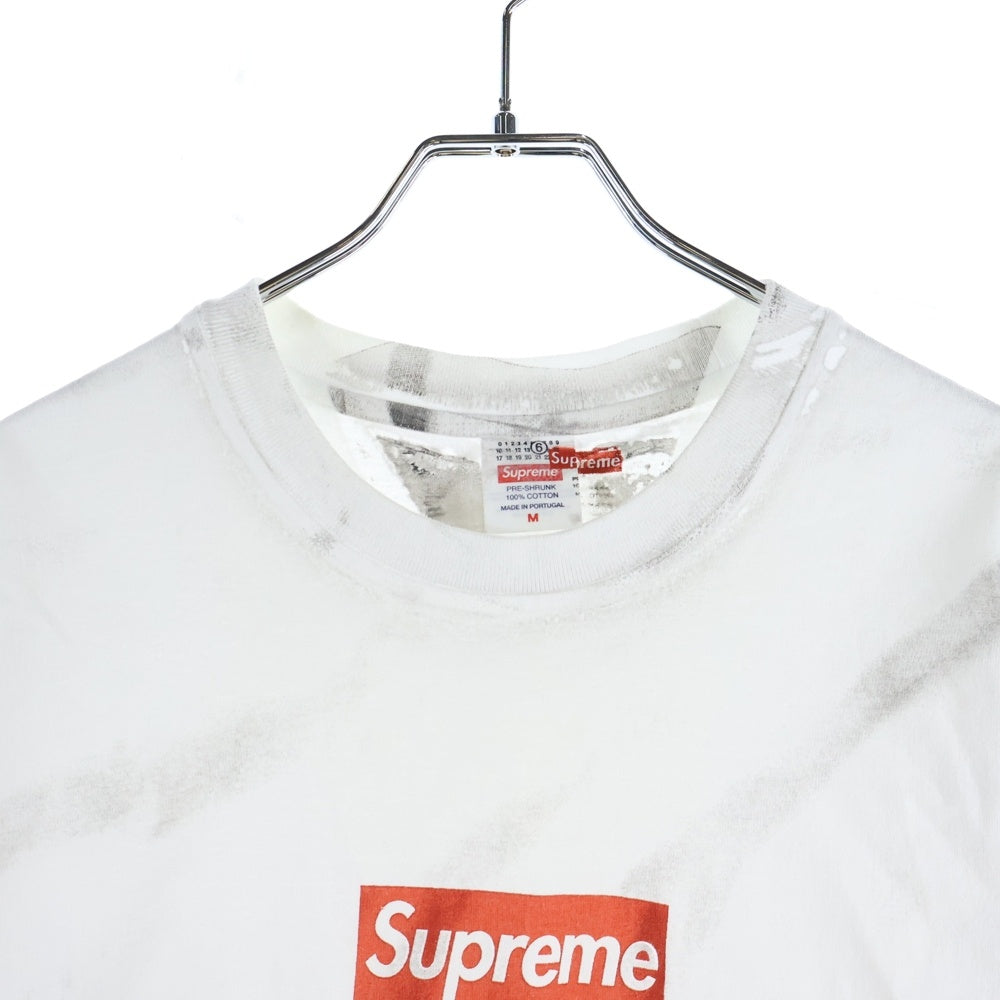 SUPREME(シュプリーム) 24SS ×MM6 Maison Margiela Box Logo Tee エムエムシックスメゾンマルジェラ ボックスロゴ トロンプルイユ 半袖Tシャツ カットソー ホワイト
