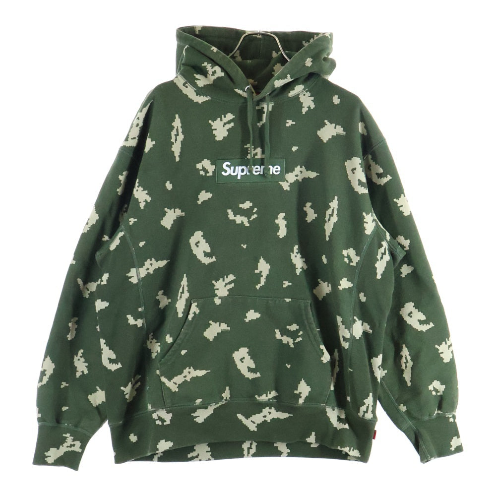 SUPREME(シュプリーム) 21AW Box Logo Hooded Sweatshirt ボックスロゴ デジカモ フーデッドスウェットシャツ プルオーバーパーカー カーキ