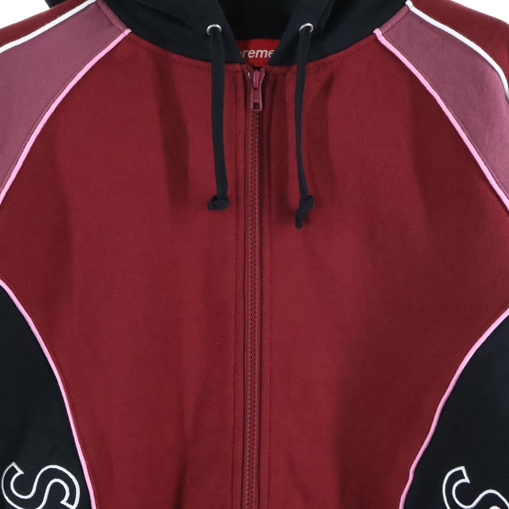 SUPREME(シュプリーム) 21AW Track Paneled Zip Up Hooded Sweatshirt トラックパネル ジップアップフーデッドスウェットシャツ パーカー レッド