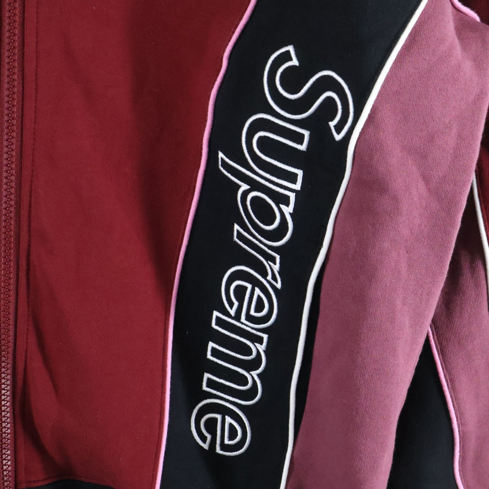 SUPREME(シュプリーム) 21AW Track Paneled Zip Up Hooded Sweatshirt トラックパネル ジップアップフーデッドスウェットシャツ パーカー レッド