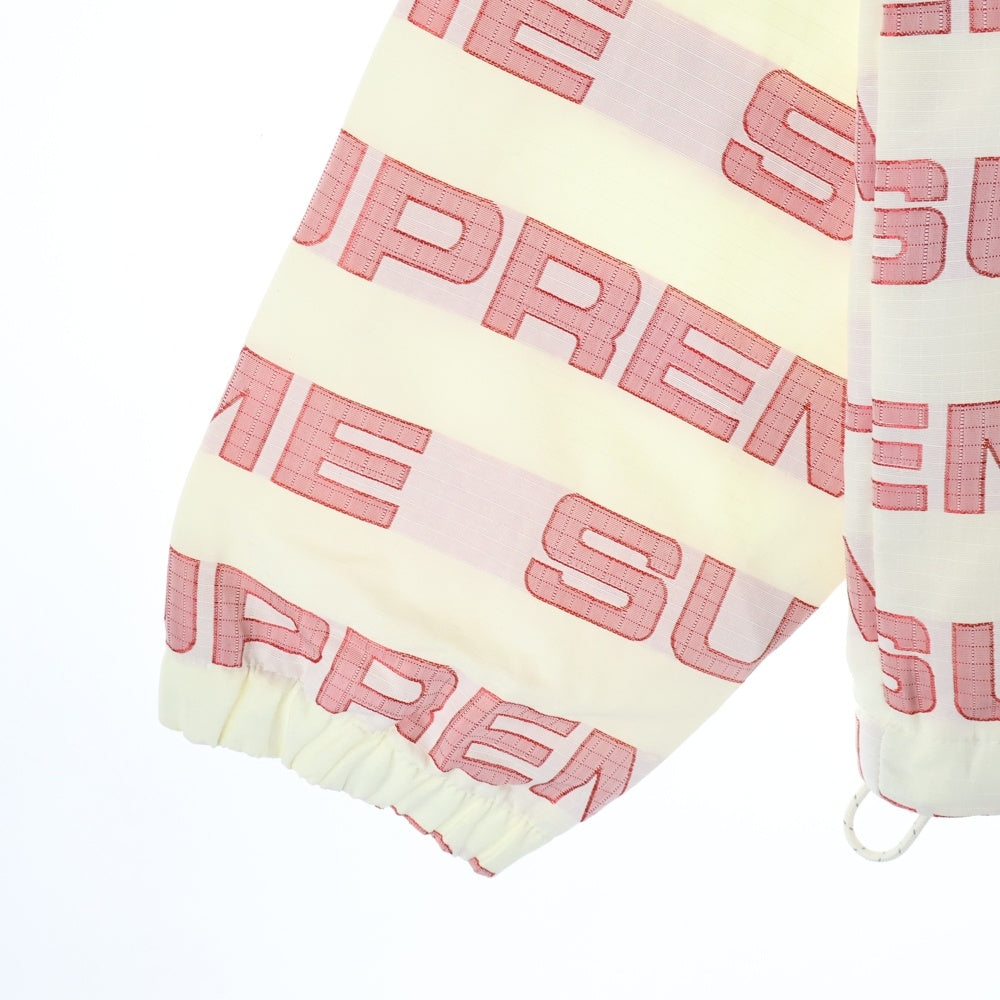 SUPREME(シュプリーム) 21AW Logo Ripstop Hooded Track Jacket 総柄 ロゴ リップストップ フーデッドトラックジャケット ホワイト/レッド