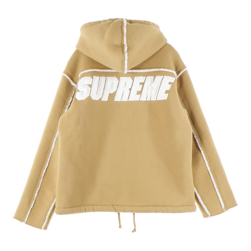 SUPREME(シュプリーム) 21AW Faux Shearling Hooded Jacket ファーシアリング ボア フーデッドジャケット ベージュ