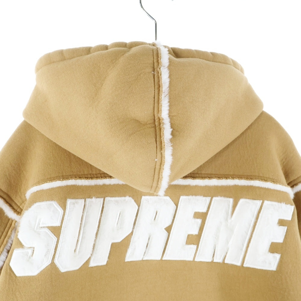 SUPREME(シュプリーム) 21AW Faux Shearling Hooded Jacket ファーシアリング ボア フーデッドジャケット ベージュ