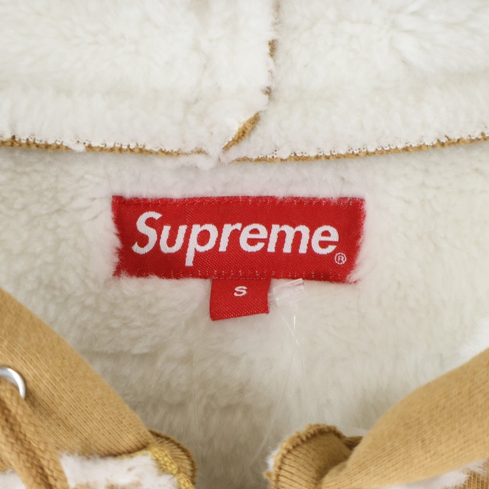 SUPREME(シュプリーム) 21AW Faux Shearling Hooded Jacket ファーシアリング ボア フーデッドジャケット ベージュ