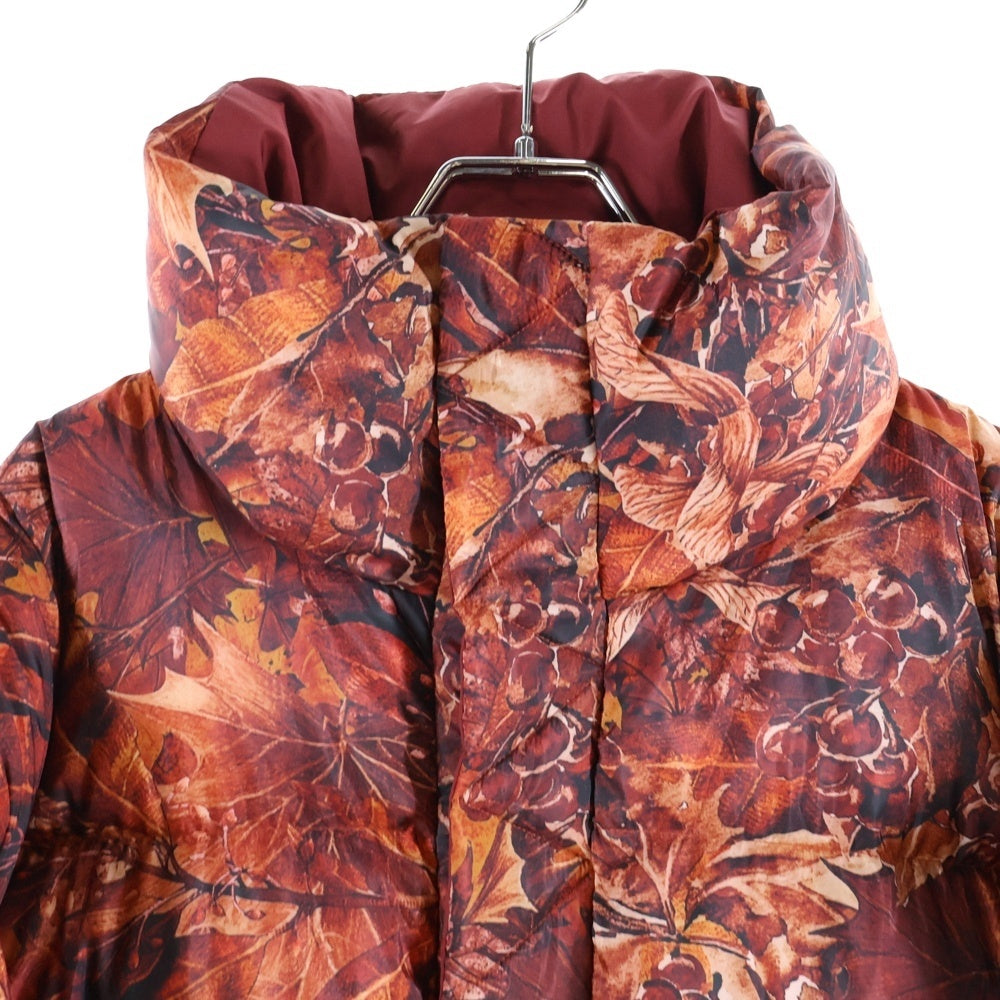 White Mountaineering(ホワイトマウンテニアリング) FALLEN LEAVES PRINTED REVERSIBLE DOWN COAT 落ち葉プリント総柄 ダウンコート ジャケット レッド WM2073222