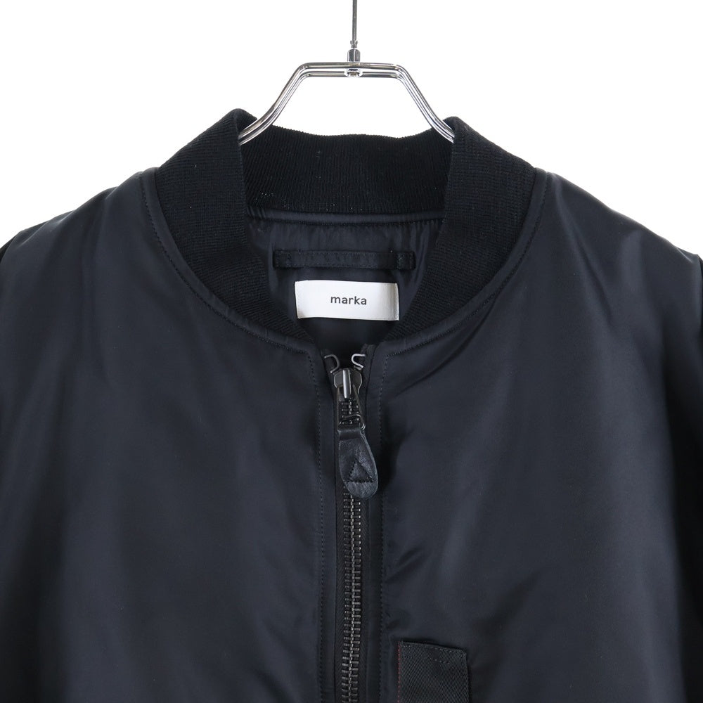 MARKAWARE(マーカウェア) NYLON TWILL MA-1 ナイロンツイル フライト ボンバージャケット ブルゾン ブラック M24C18BL02C