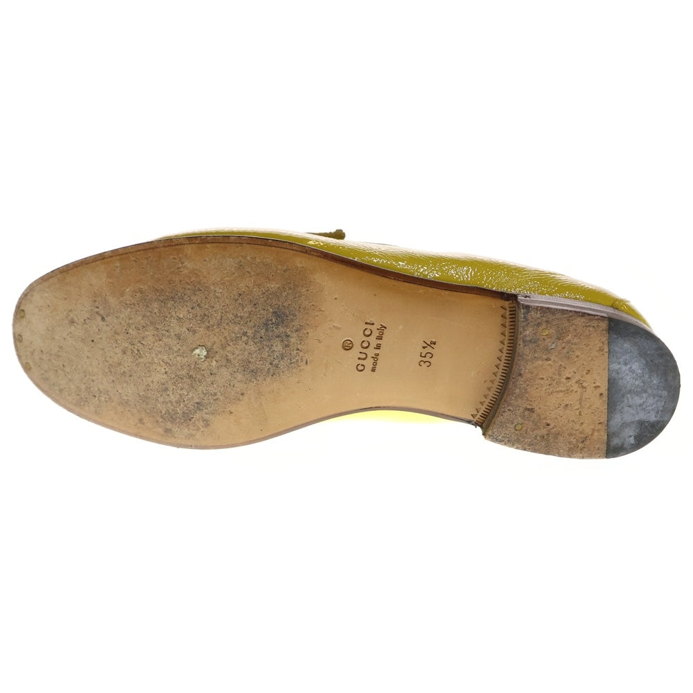 GUCCI(グッチ) ホースビット パテントローファー ローカットレザーシューズ イエロー