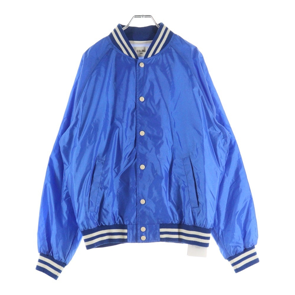 CELINE(セリーヌ) 22SS バックロゴ ナイロンサテン テディジャケット ブルゾン ブルー 2W365495M