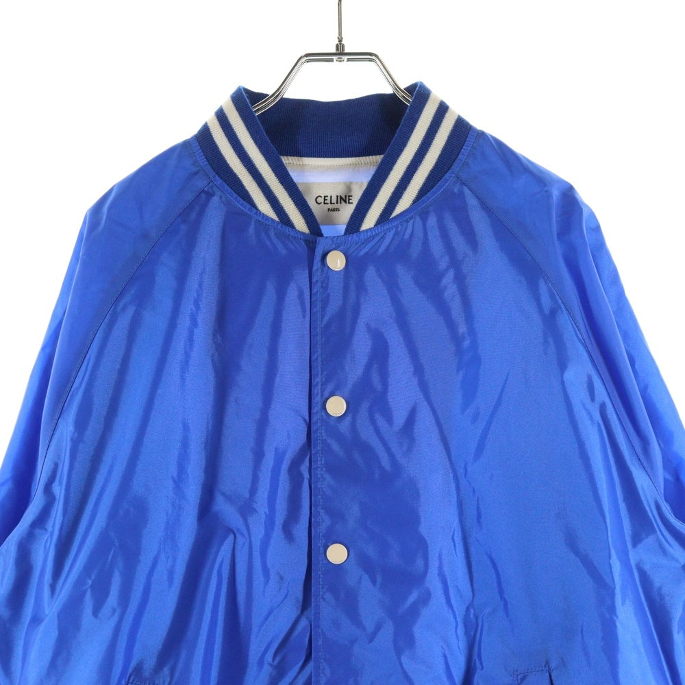 CELINE(セリーヌ) 22SS バックロゴ ナイロンサテン テディジャケット ブルゾン ブルー 2W365495M