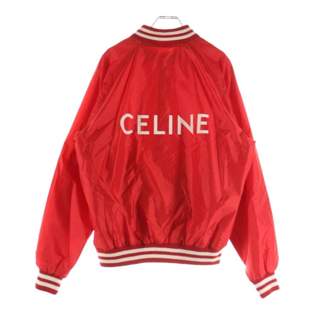 CELINE(セリーヌ) 22SS バックロゴ ナイロンサテン テディジャケット ブルゾン レッド 2W365495M