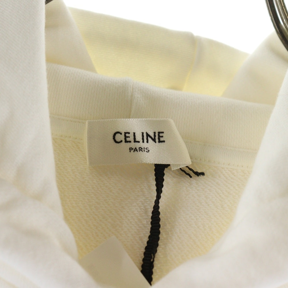 CELINE(セリーヌ) ラインストーンロゴ スウェット プルオーバーパーカー ホワイト 2Y89B670Q