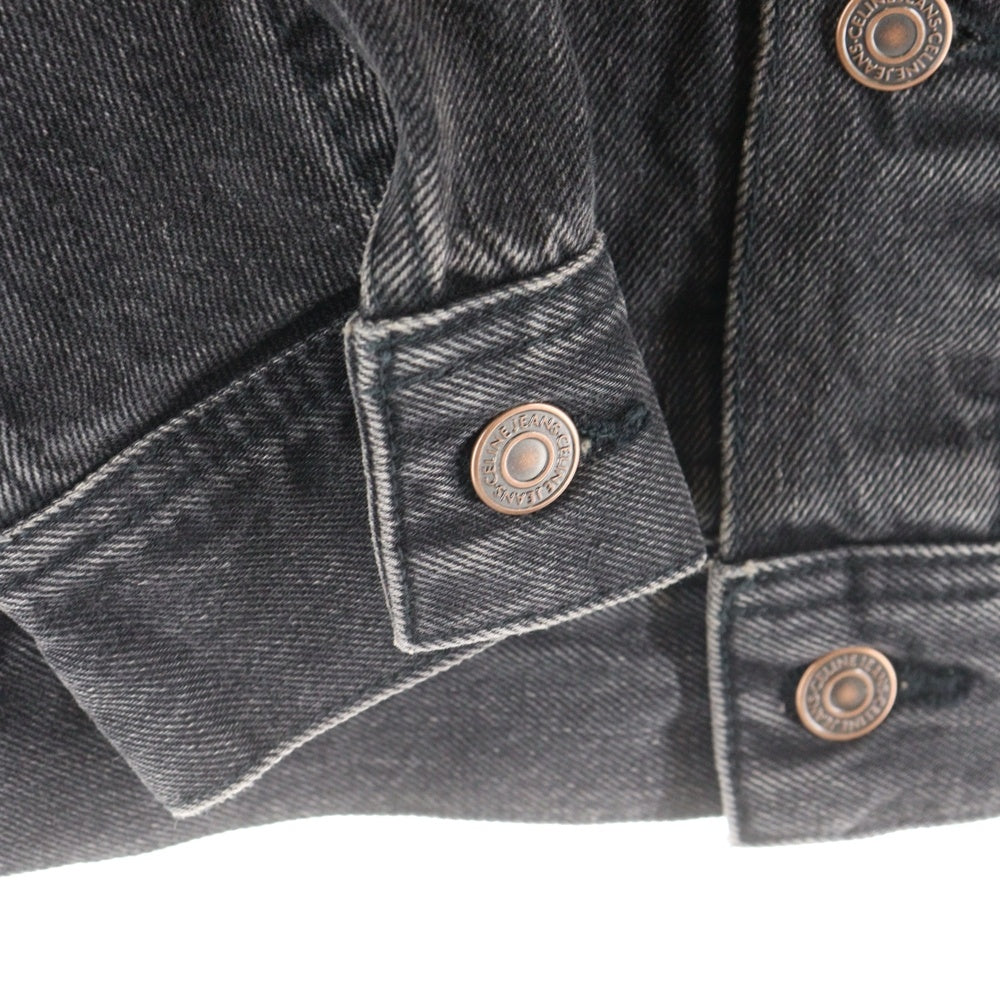 CELINE(セリーヌ) ロゴプリントフーディドッキング デニムトラッカージャケット ブラック 2Q472947F