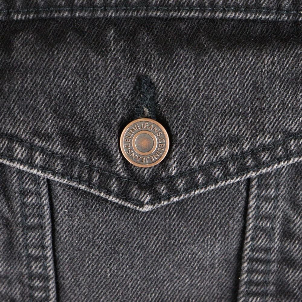 CELINE(セリーヌ) ロゴプリントフーディドッキング デニムトラッカージャケット ブラック 2Q472947F