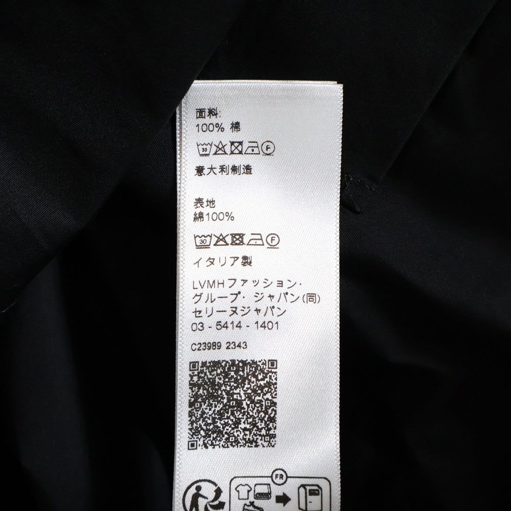 CELINE(セリーヌ) トリオンフ刺繍 インバーテッドカラー ルーズ長袖シャツ ブラック 2C58B091F