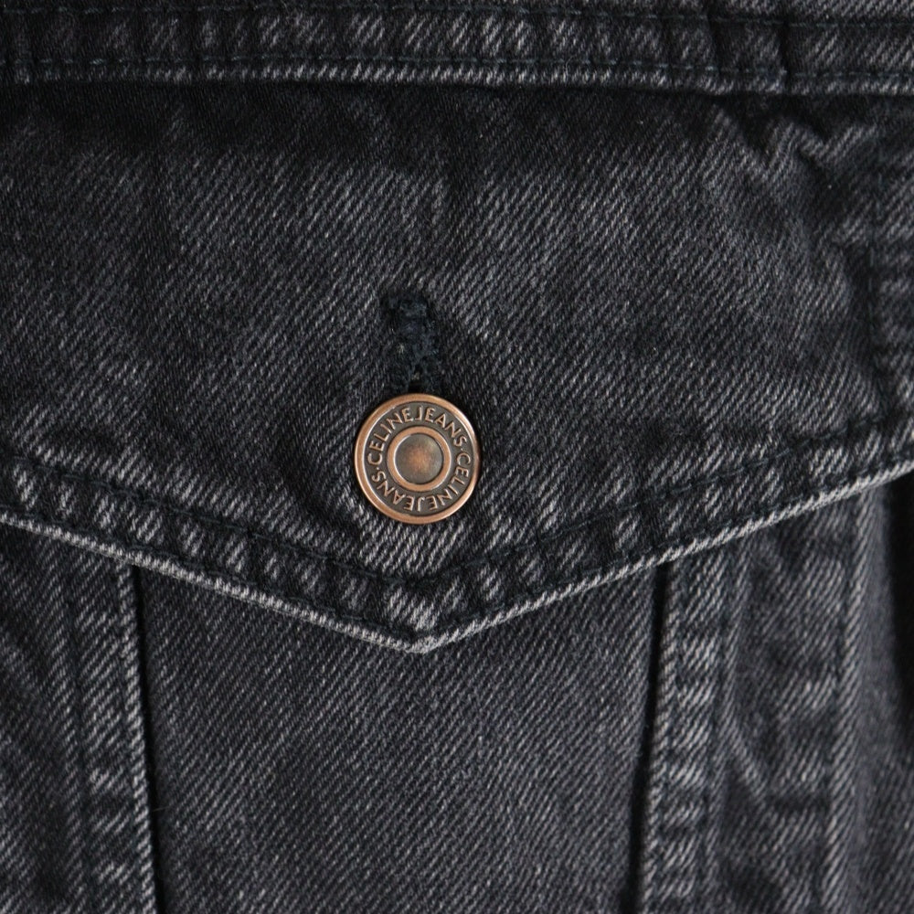 CELINE(セリーヌ) ロゴプリントフーディドッキング デニムトラッカージャケット ブラック 2Q472947F