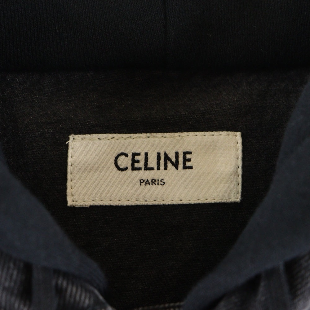 CELINE(セリーヌ) ロゴプリントフーディドッキング デニムトラッカージャケット ブラック 2Q472947F