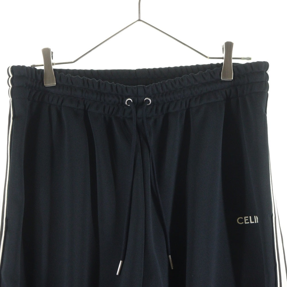 CELINE(セリーヌ) EMBROIDERY DOUBLE FACE JERSEY JOGGER PANTS ダブルフェイス ロゴ刺繍 サイドライン トラックパンツ ブラック 2Z099121O