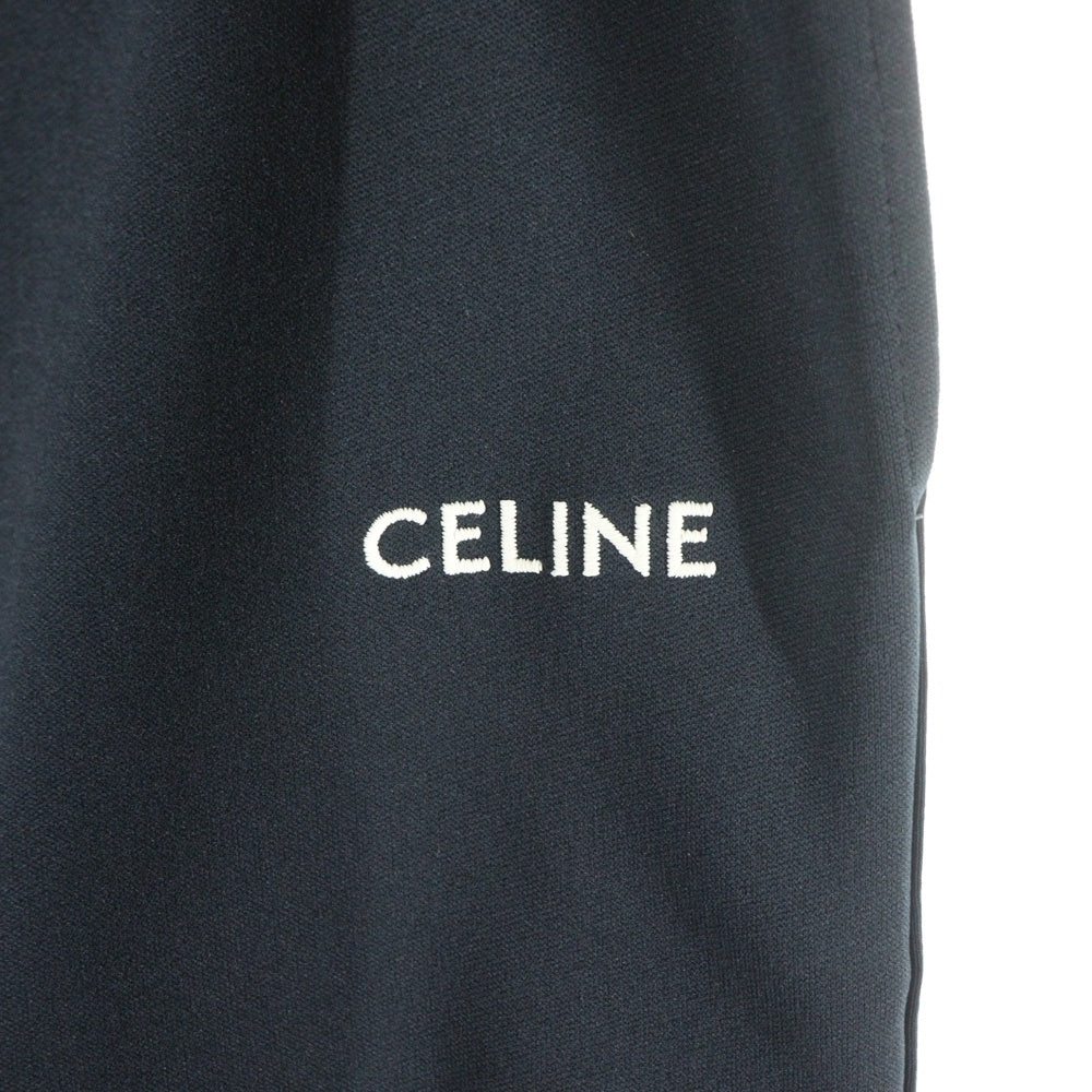 CELINE(セリーヌ) EMBROIDERY DOUBLE FACE JERSEY JOGGER PANTS ダブルフェイス ロゴ刺繍 サイドライン トラックパンツ ブラック 2Z099121O