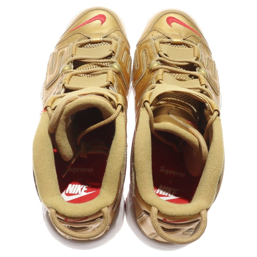 NIKE(ナイキ) 17SS ×SUPREME AIR MORE UPTEMPO METALLIC GOLD シュプリーム エアモアアップテンポ ハイカットスニーカー ゴールド US11/29cm 902290-700