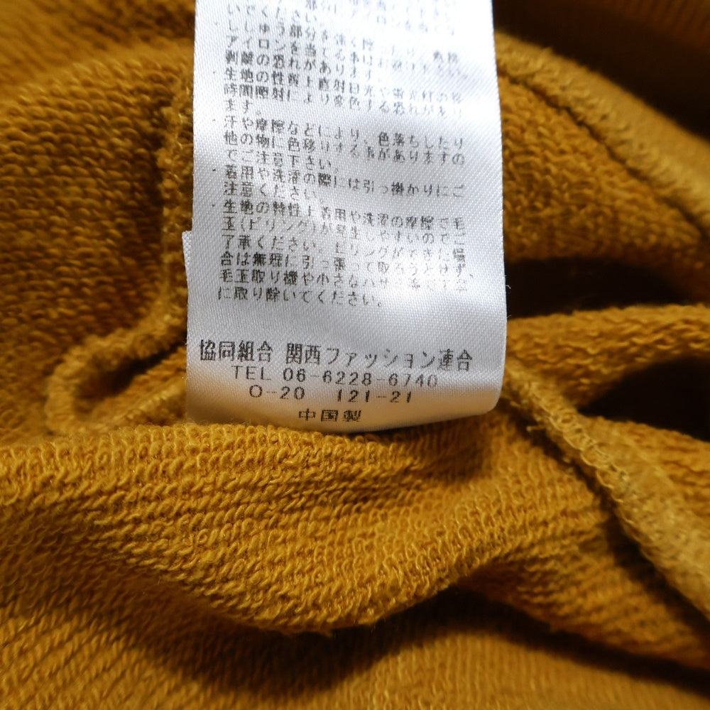 AVIREX(アヴィレックス) HALF ZIP SWEAT ロゴエンブロイダリー ハーフジップ プルオーバー スウェット パーカー レディース イエロー 1034221002