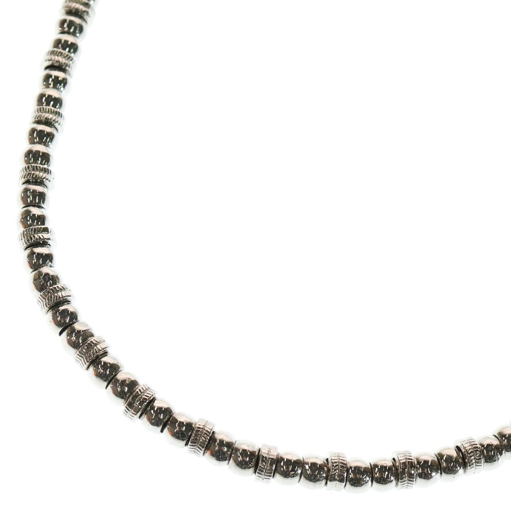 TOGA VIRILIS(トーガ ビリリース) METAL BEADS NECKLACE ロゴ刻印 メタルビーズ ネックレス シルバー