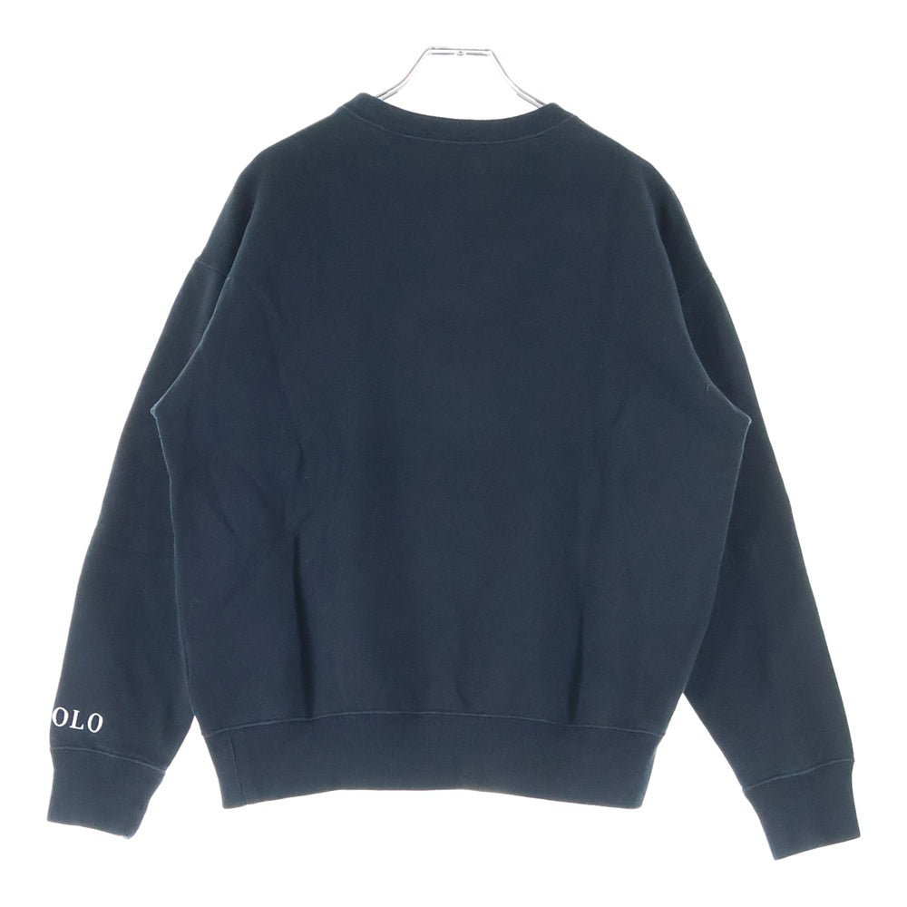 POLO RALPH LAUREN(ポロラルフローレン) トリプル ポニー ロゴエンブロイダリー クルーネック スウェット トレーナー レディース ブラック