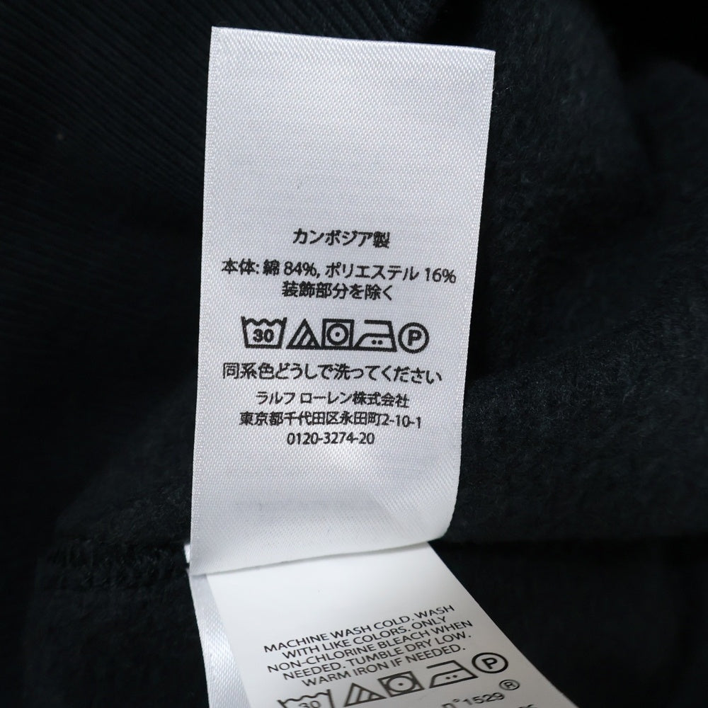 POLO RALPH LAUREN(ポロラルフローレン) トリプル ポニー ロゴエンブロイダリー クルーネック スウェット トレーナー レディース ブラック