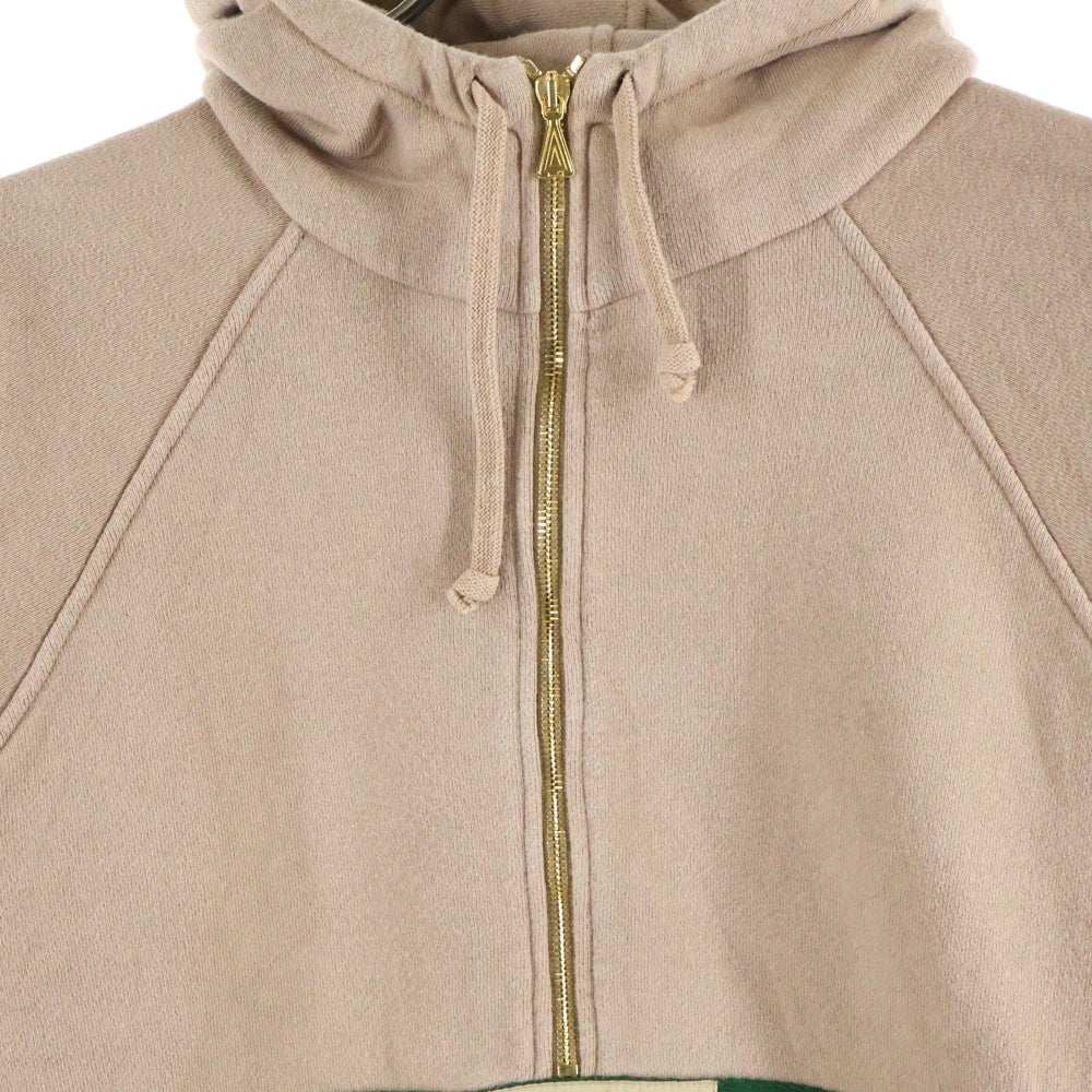 GUCCI(グッチ) ウェブ&GUCCI ラベル付き ハーフジップ プルオーバー スウェット パーカー ベージュ 644656 XJC3W