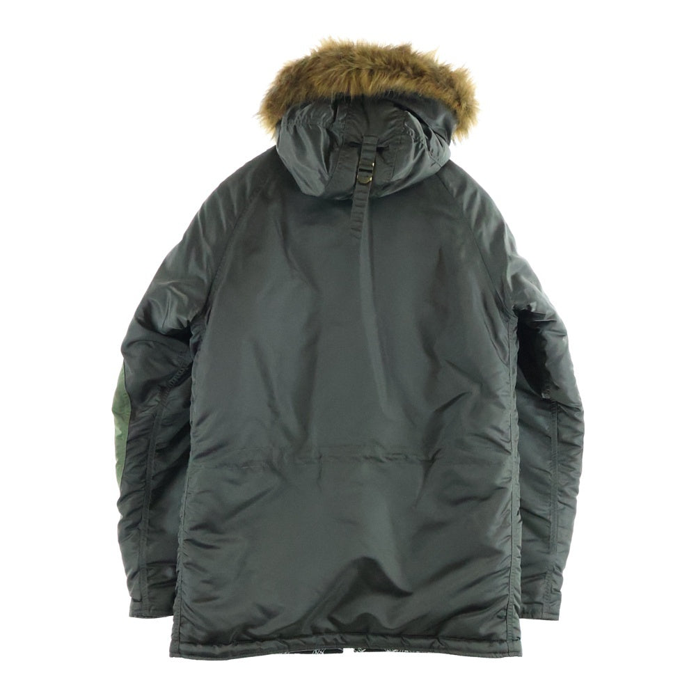 ALPHA INDUSTRIES(アルファ インダストリーズ) ×NUMBER (N)INE TYPE N-3B ナンバーナイン 裏地音符 フーデッド フライトジャケット カーキ 20094-9876