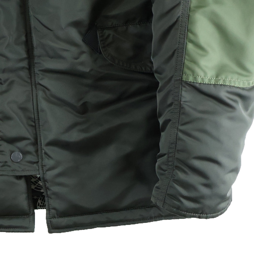 ALPHA INDUSTRIES(アルファ インダストリーズ) ×NUMBER (N)INE TYPE N-3B ナンバーナイン 裏地音符 フーデッド フライトジャケット カーキ 20094-9876