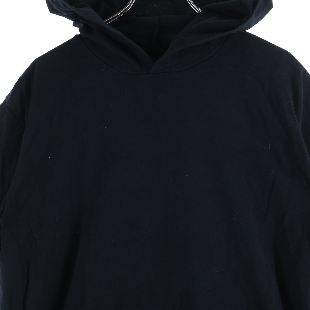 NUMBER (N)INE(ナンバーナイン) 裾チェックレイヤード 半袖フーデッドTシャツ ブラック