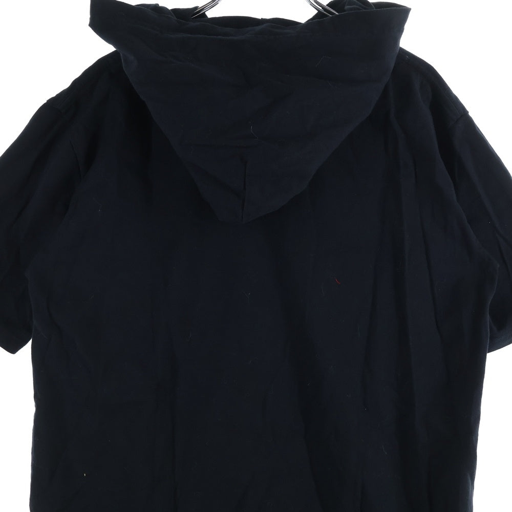 NUMBER (N)INE(ナンバーナイン) 裾チェックレイヤード 半袖フーデッドTシャツ ブラック