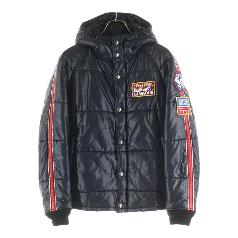 HYSTERIC GLAMOUR(ヒステリックグラマー) ロゴガールパッチ サイドライン プリマロフトジャケット ネイビー 0223AB01