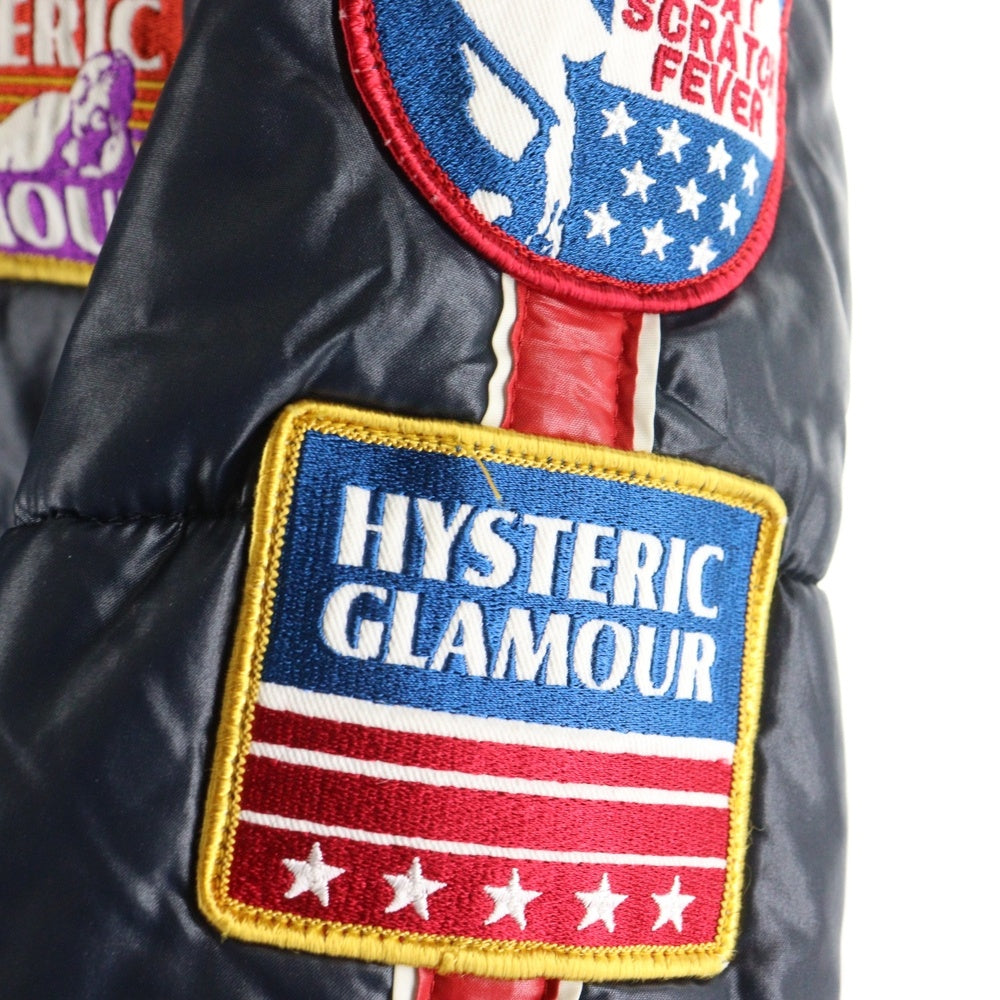 HYSTERIC GLAMOUR(ヒステリックグラマー) ロゴガールパッチ サイドライン プリマロフトジャケット ネイビー 0223AB01