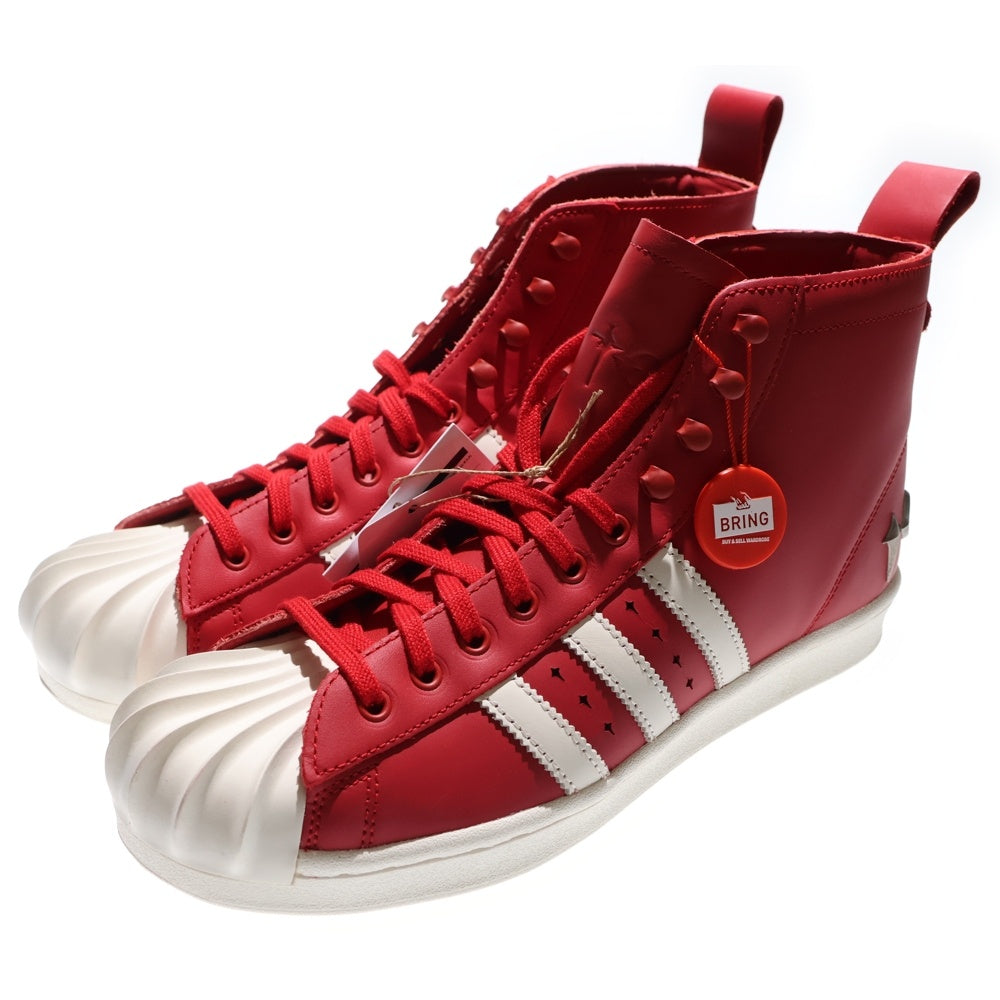 adidas Originals(アディダスオリジナルス) ×THUG CLUB SUPERSTAR BOOT LUXE サグクラブ スーパースター リュクス ミッドカットスニーカー レッド/ホワイト US8.5/26.5cm JP6518