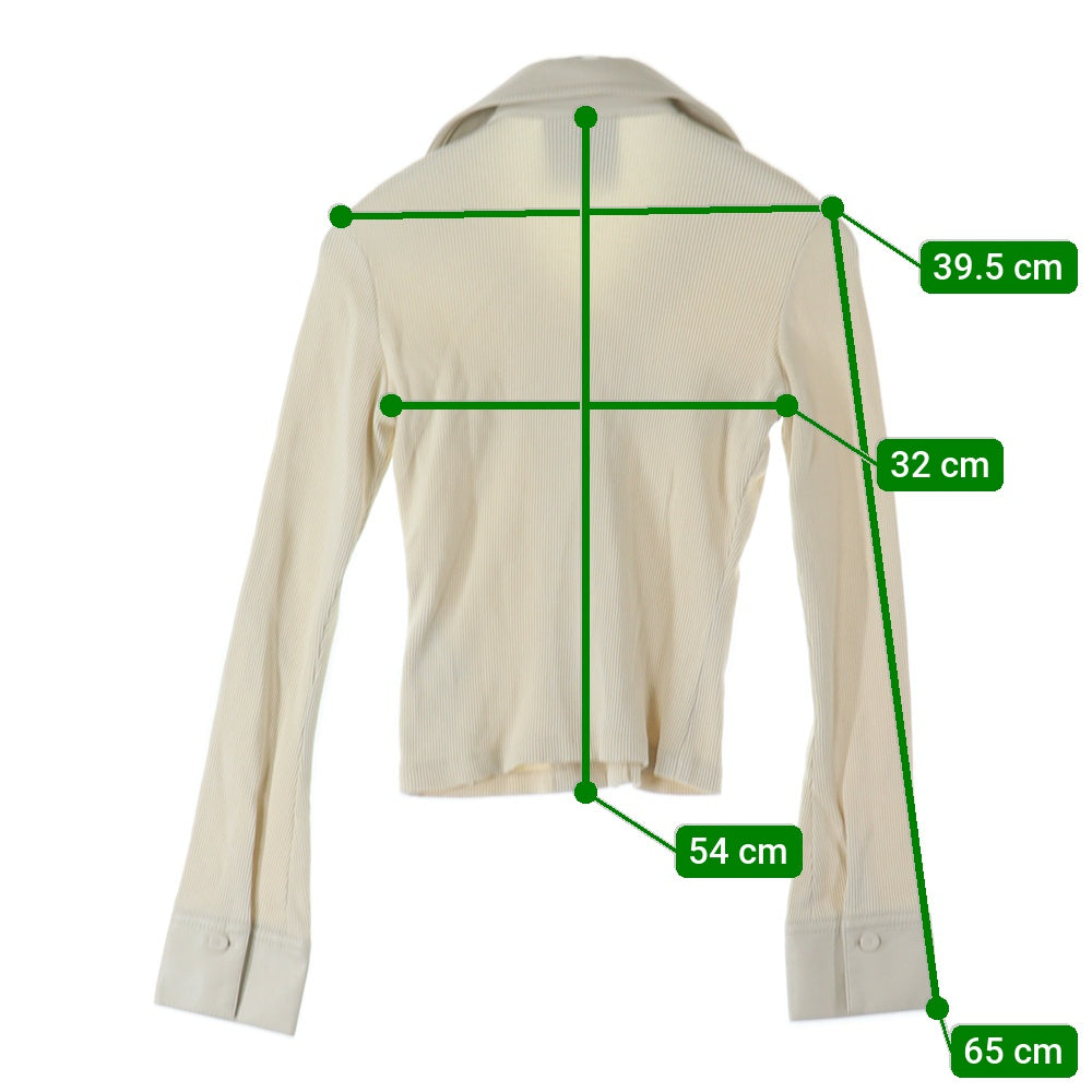 NO BRAND(ノーブランド) Nanushka ナヌシュカ 24SS フェイクレザーカラー リブニットシャツ アイボリー レディース NW24SSSH02171