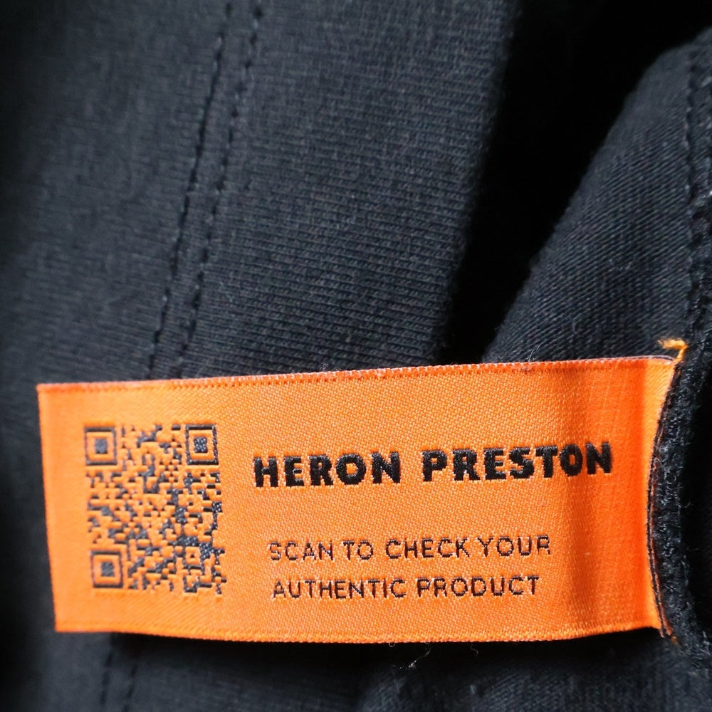 HERON PRESTON(ヘロンプレストン) MINI DRESS ロゴパッチ コットンポリ ミニドレス ブラック レディース HWDE001C99JER001